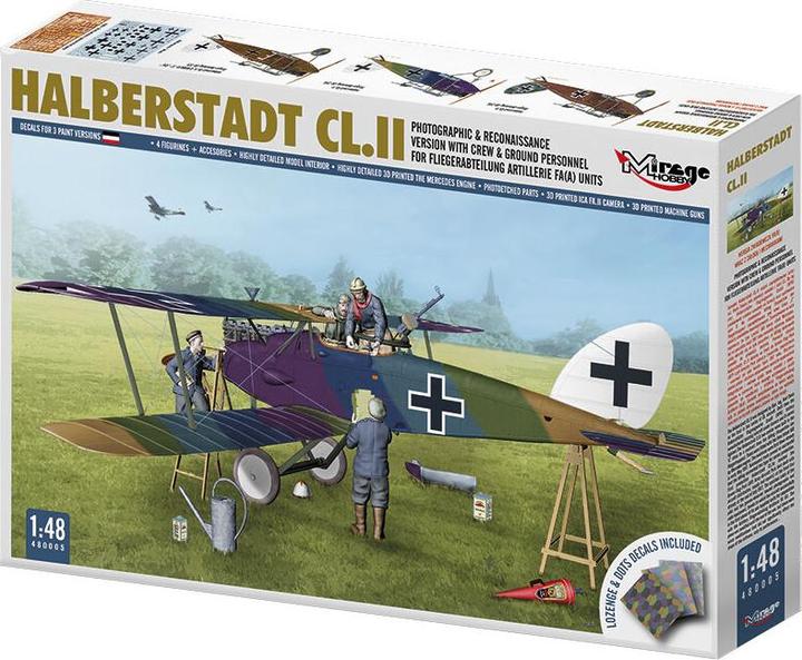 Produktbild Mirage Hobby Halberstadt CL.II Photographic & Reconaissance Version With Crew & Ground Personnel For Fliegerabtei