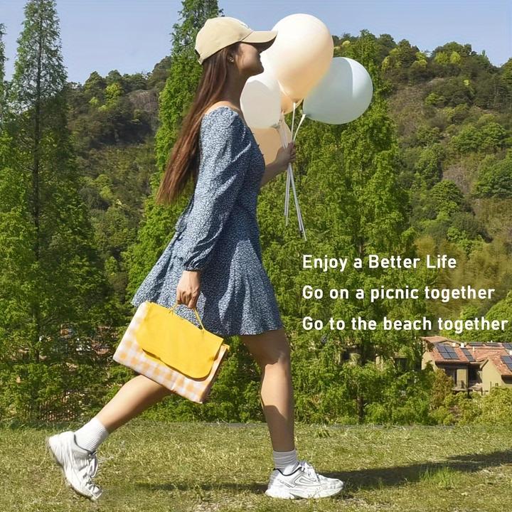 Produktbild PhoneLook Grosse tragbare Picknickdecke für Strand/Camping (200 x 200 cm) faltbar mit Aufbewahrungstasche
