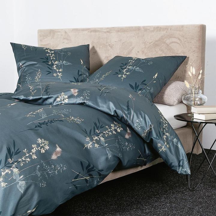 Immagine prodotto Janine Mako satin bed linen moments 98114 nightshade blu (Set di biancheria da letto, 155x200 cm + 80x80 cm)
