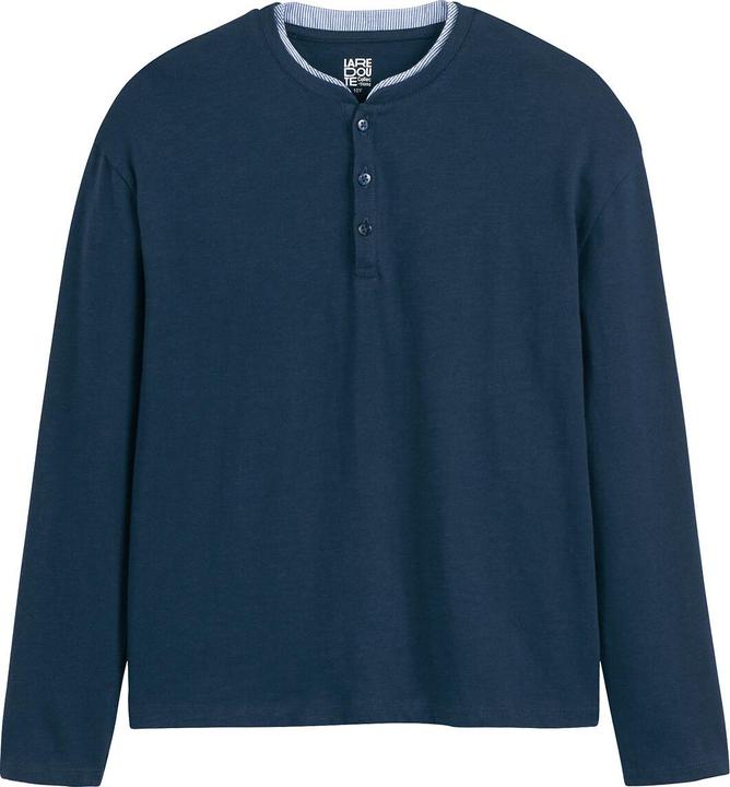 La Redoute Collections Langarm-Shirt mit Rundhals und Knopfleiste