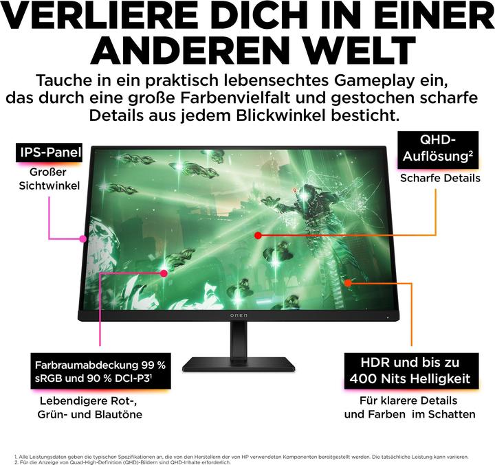 Produktbild HP Omen 27q (2560 x 1440 Pixel, 27")