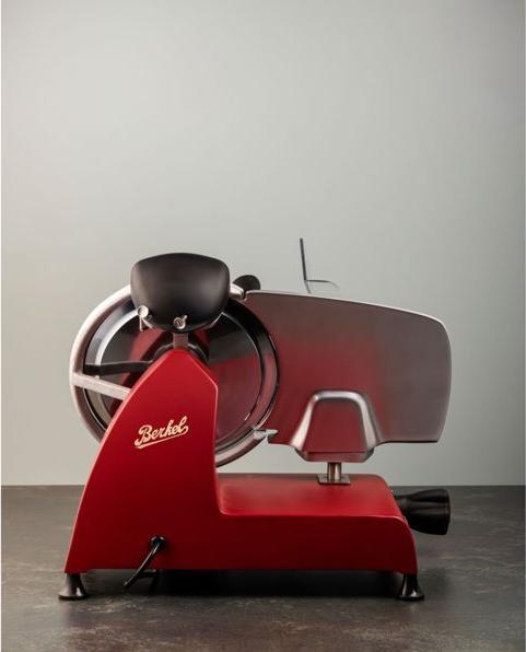 Actual product image Berkel Red Line 250 matt red slicer with 250 mm steel blade