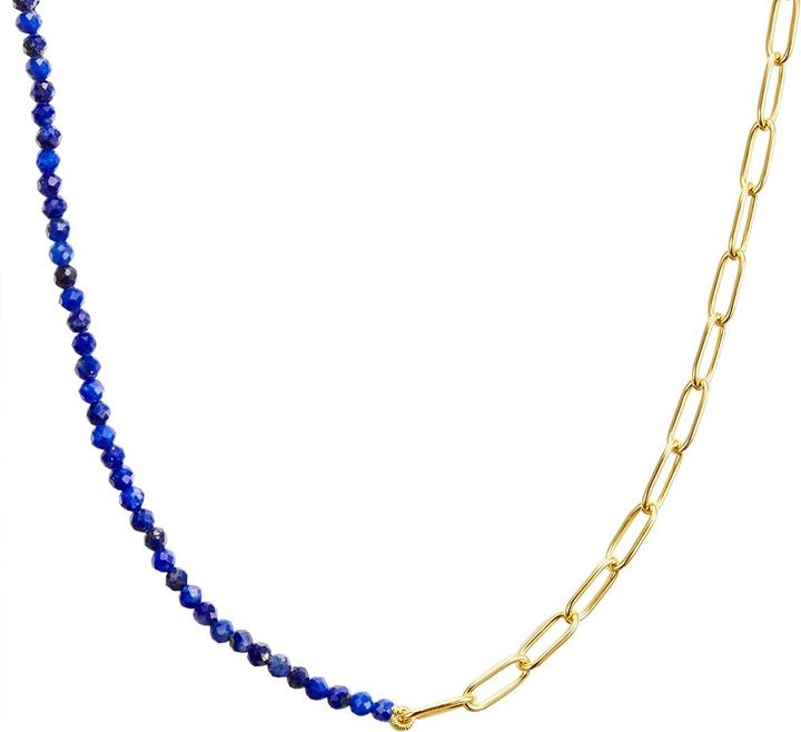Glanzstücke München Damen Sterling Silber Lapislazuli gelbgold 40,0 cm Basiskette + 5,0 cm Verlängerung - 26939 (Sterling Silber, 40 - 45 cm)