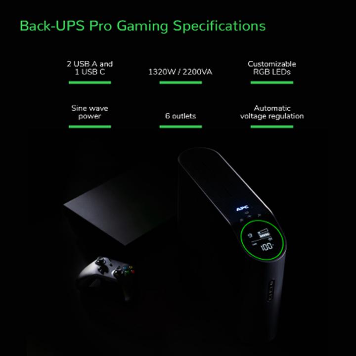 Productafbeelding APC Back-UPS Pro (2200 VA, 1320 W, Lijninteractief UPS)