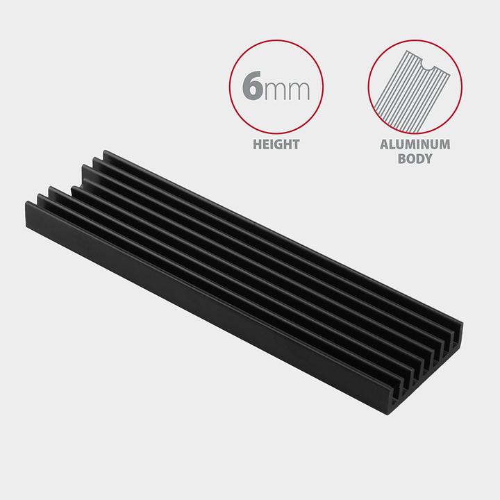 Image du produit Axagon CLR-M2L6 dissipateur passif M.2 SSD - 2280, hauteur 6 mm, aluminium
