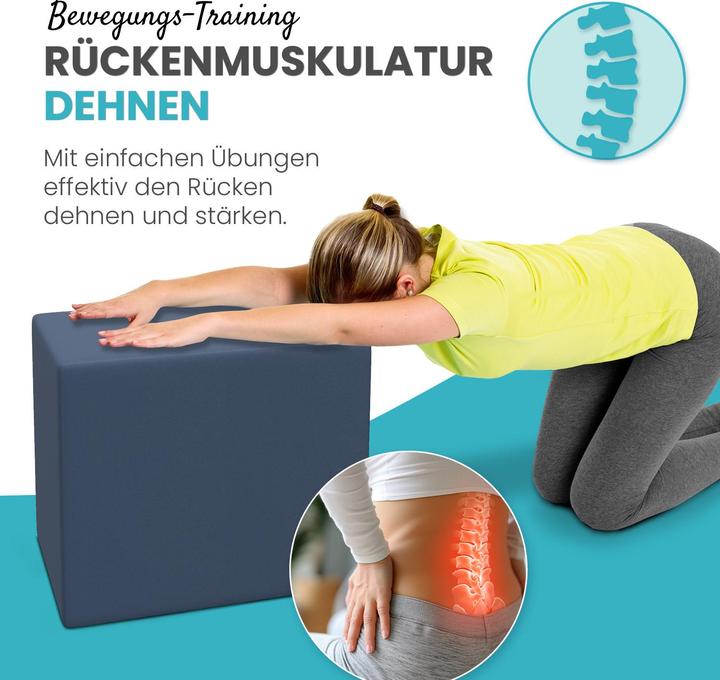Actual product image Aktivshop Intervertebral disc cube, step support cube for step support, step bed with cover, fitness cube