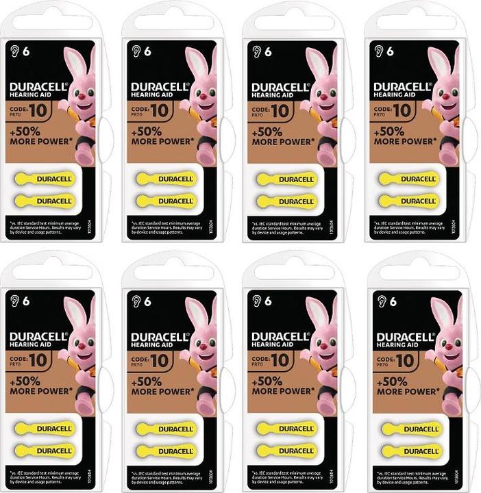 Produktbild Duracell Hearing Aid Battery 8 x 6 Pack (8 Stk., 55 mAh)