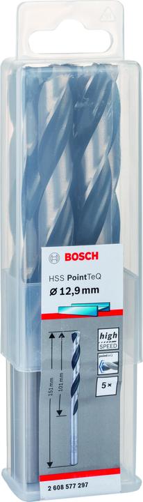 Actual product image Bosch Professional Zubehör Metal twist drill HSS PointTeQ, DIN 338, 12.9 mm, pack of 5 (12.9 mm)