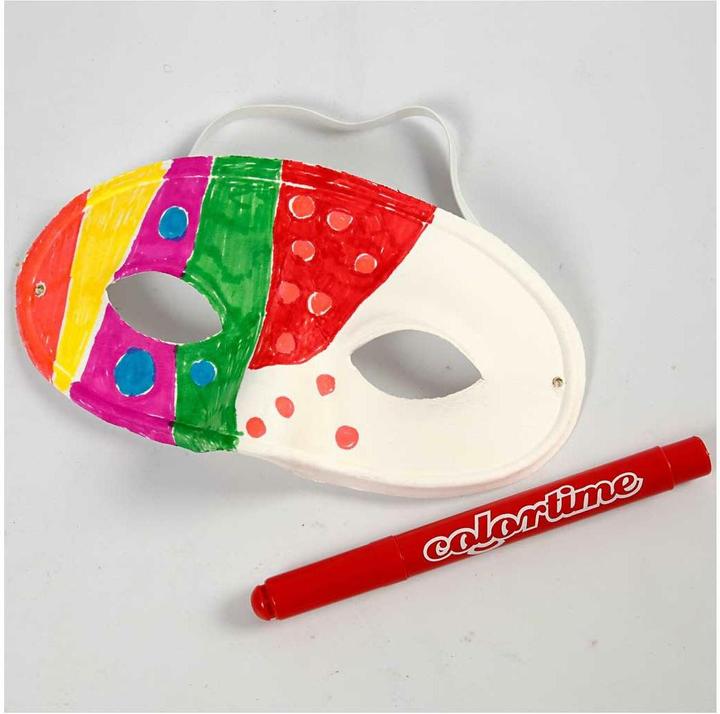 Immagine prodotto Creativ Company Accessorio per feste mezza maschera bianca, 10 pezzi