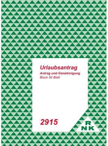 Produktbild Rnk Urlaubsantrag Formular Papierformat: DIN A5 selbstdurchschreibend: Nein (50 x)
