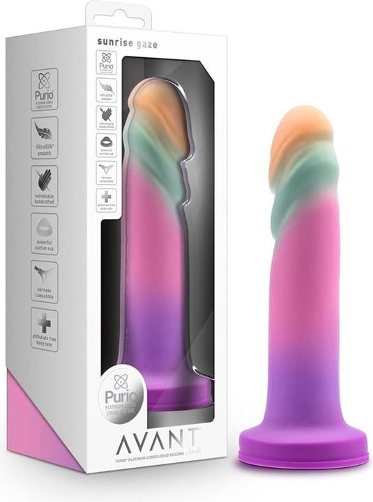 Actual product image Avant Blush Sunrise Gaze Artisan 7.5 Inch Dildo - Hand Crafted with Purio® Liquid Silicone Wrapped i