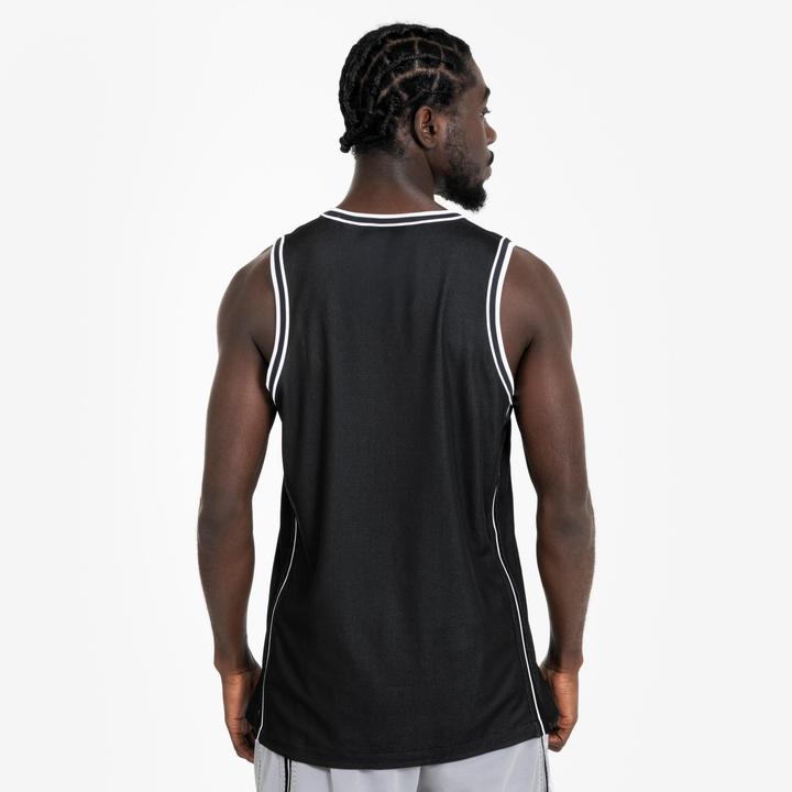 Kipsta Damen/Herren Basketball Trikot wendbar leicht - SHR 500 schwarz-weiss (S)