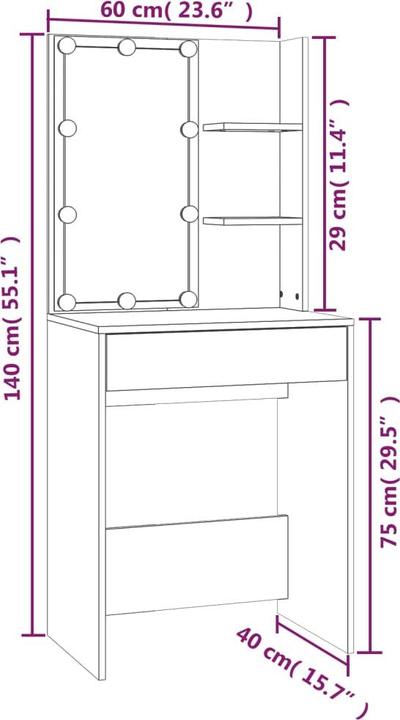 Immagine prodotto VidaXL Milakhna (74,5 x 40 x 141 cm)