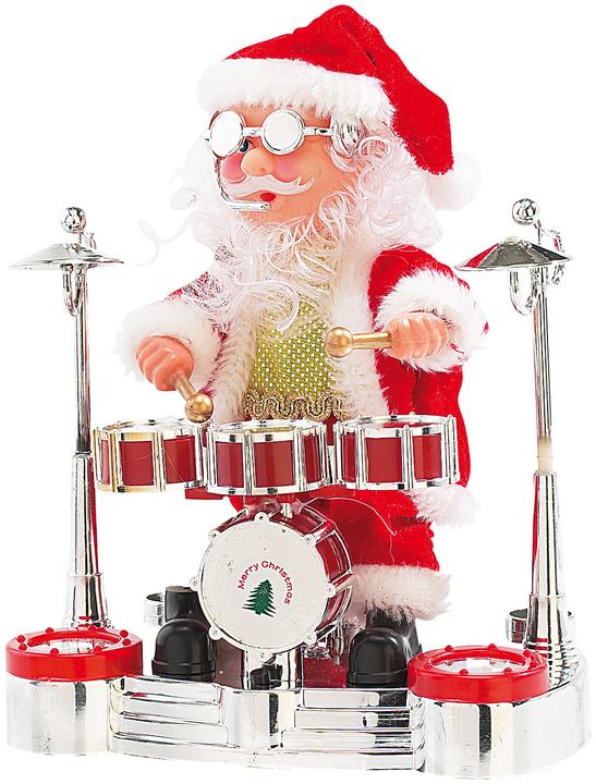 Actual product image Infactory Singing Drummer Santa Claus with LED Light Show