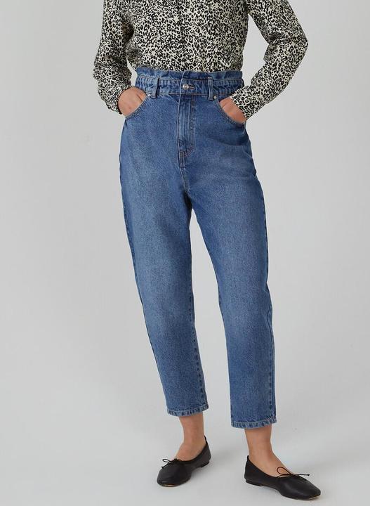 Actual product image La Redoute Collections Balloon jeans with high paperbag waistband (M)