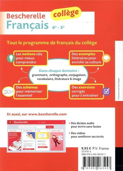 Image du produit Bescherelle français collège (Français, Bortolussi M.-P., Grouffal C., Lasfargue-Galvez, 2020)