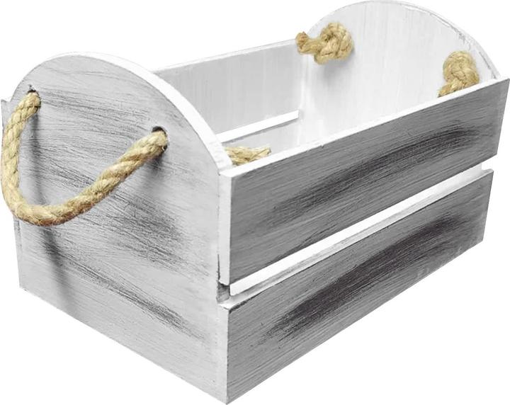 Immagine prodotto Natura Punto Scatola di legno con due cordoni di rafia, bianco (20 x 12 x 9 cm)
