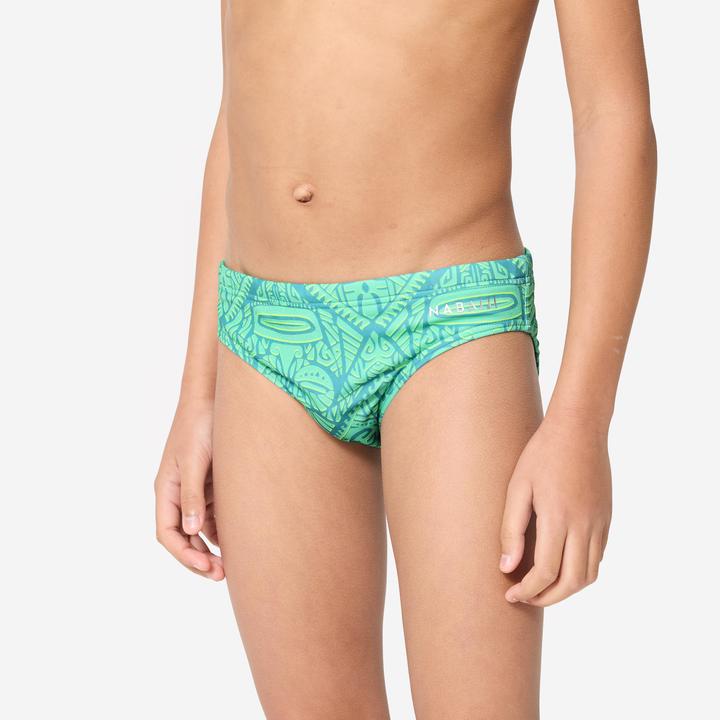 Watko Badehose Slip Wasserball Jungen - 500 Tiki türkis