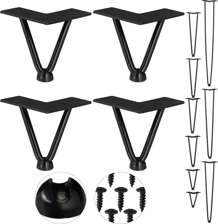 Image du produit Relaxdays Pieds en épingle à cheveux, jeu de 4
