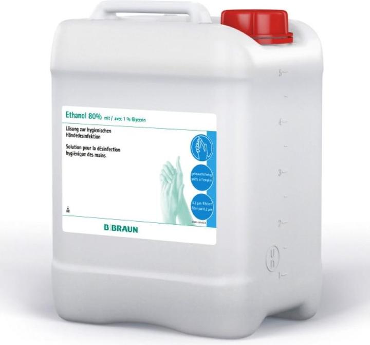 Produktbild B.Braun B. BRAUN Ethanol 80% Glycerin 1% Kanister 5 lt (5000 ml)