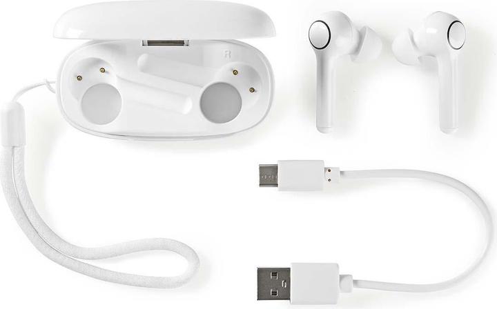 Actual product image Nedis Talk/Music 6h, 18h with charging cradle HPBT5055BK, white (6 h, Wireless)