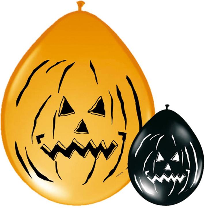 Produktbild Folat Halloween Kürbis Luftballon 8 Stück Schwarz-Orange (8 x)