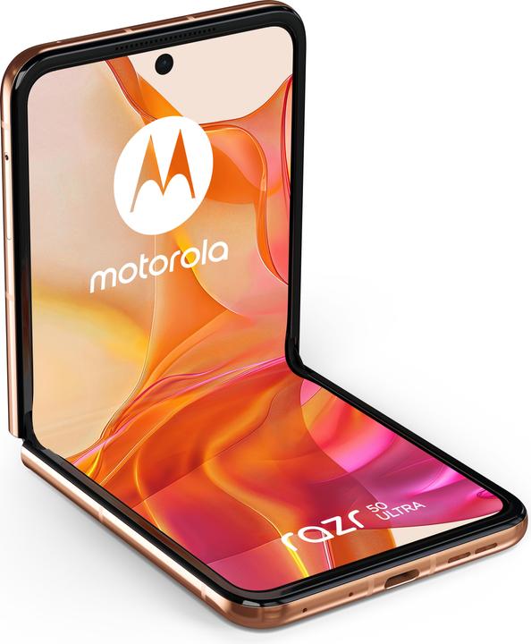 Actual product image Motorola Razr 50 Ultra (512 GB, Peach Fuzz, 6.90", SIM + eSIM, 50 Mpx, 5G)