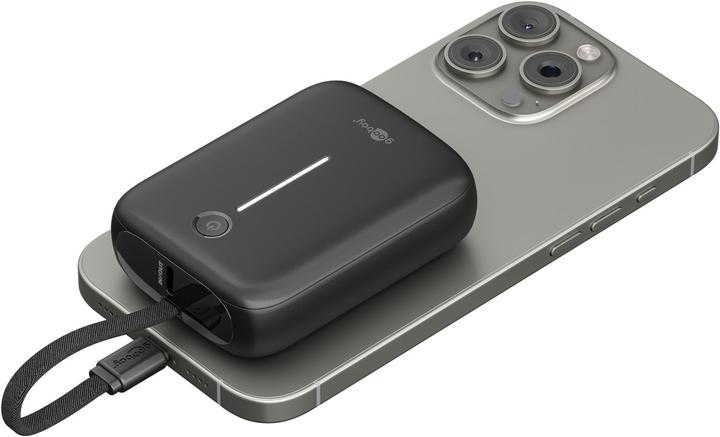 Immagine prodotto Goobay Powerbank 10.000 mAh mit integriertem USB-C-Kabel (10000 mAh, 15 W)