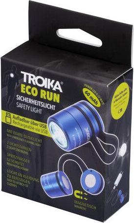 Image du produit Troika ECO RUN Lampe de poche avec lumière LED, 3 fonctions d'éclairage, incl. câble de charge, bleu (3.60 cm)