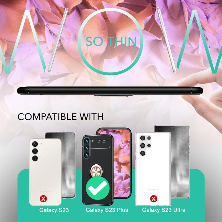 Produktbild Nalia Matte Ring Silikon Hülle mit 2x Displayschutz (Samsung Galaxy S23+)