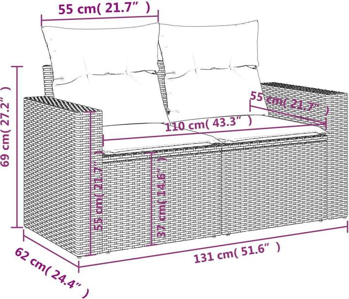 Produktbild VidaXL 10-tlg. Garten-Lounge-Set mit Kissen