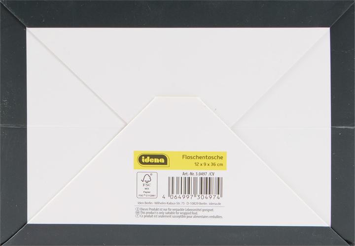 Produktbild Idena Flaschentasche Weihnachten schwarz/gold 12x9x36cm (Geschenktüte)