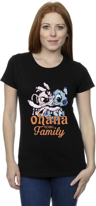 Actual product image Disney Womens/Ladies Lilo And Stitch Ohana Angel Hug Cotton T-Shirt (S)