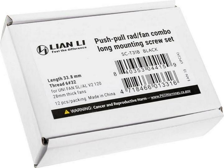 Actual product image Lian-Li SC-T31B fan screws - 12 pieces