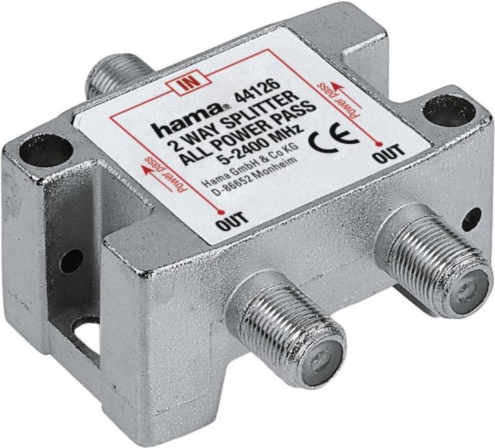 Produktbild Hama SAT-Verteiler, 2-fach, voll geschirmt (Antennenkabel)