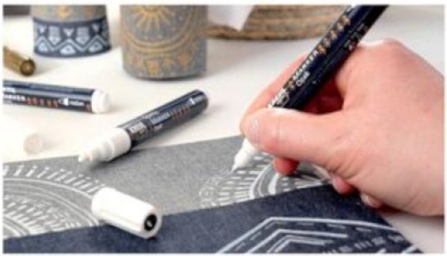 Actual product image Kreul Textilmarker OPAK, Rundspitze fine, weiá (White, 2 mm, 1 x)