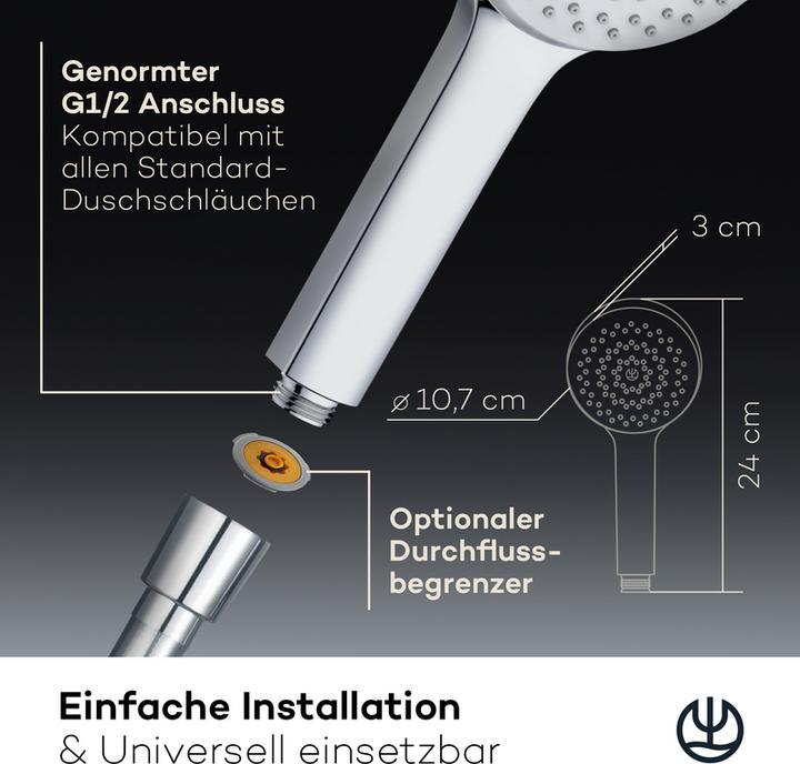 Image du produit Kludi X1 Tête de douche (1 Types de jets, 15 l/min)