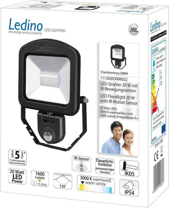 Actual product image Ledino LED spotlight w. sensor (1600 lm, IP54)