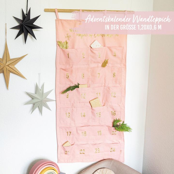 Image du produit Papierdrachen Tapisserie calendrier de l'Avent rose & or