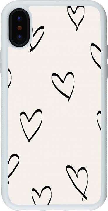 Produktbild PhoneLook Hülle Silikon weiss Valentine 2023 minimalist hearts (Apple iPhone XS, Apple iPhone X)