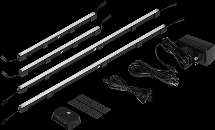 Produktbild Corsair iCUE LS100 Smart Lighting Strip Starter Kit mit jeweils 2 Streifen in 450 mm und 250 mm (RGB)