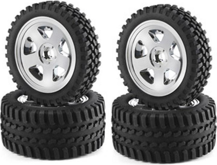 Actual product image Carson Tires / rims set chrome Mad Fighter 1:10 4 pieces