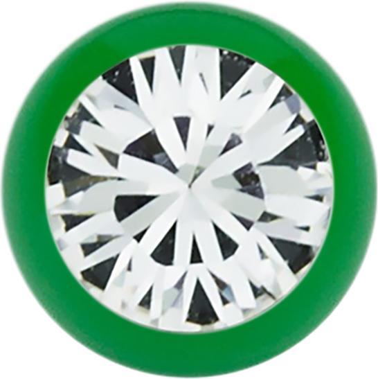 Image du produit Star Piercing Micro boule verte avec Swarovski argenté (Acier chirurgical 316L)