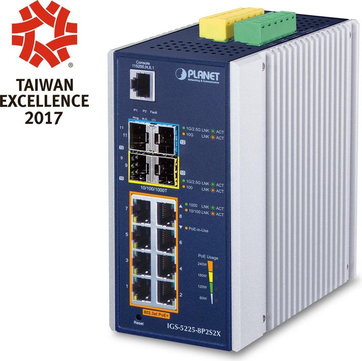 Immagine prodotto Planet Industriale L2+ 8-Port 10/100/1000T 802.3at PoE + (8 Porti)