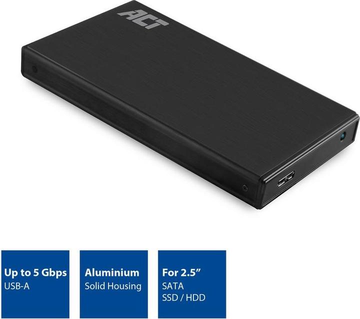 Produktbild AC1200 Speicherlaufwerksgehäuse HDD / SSD-Gehäuse Schwarz 2.5" (2.5")
