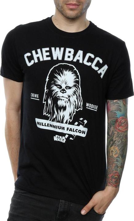 Actual product image Star Wars Mens Collegiate Chewbacca Heather T-Shirt (S)