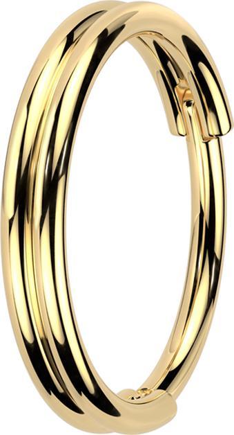 Star Piercing Micro Segmentring klappbar vergoldet Doppelring (Chirurgenstahl 316L, ohne Messing)