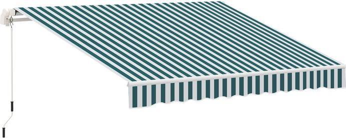 Image du produit Swisshandel24 Gelenkarmmarkise 4m mit Handkurbel Alu Weiss+Grün 395x245 cm (2.45 m)