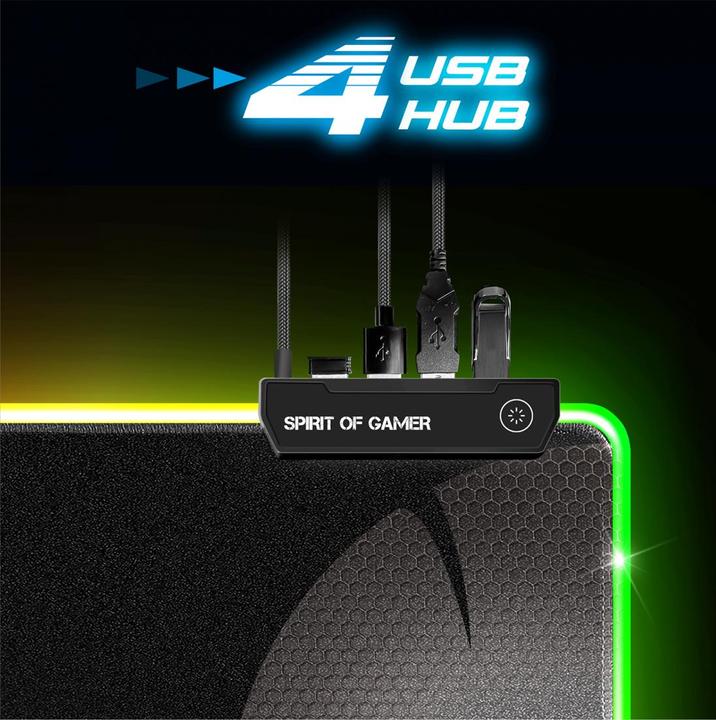 Produktbild Spirit Of Gamer Darkskull Hub RGB - XXXL Gaming mouse pad Black (3XL)
