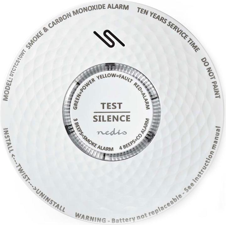 Produktbild Nedis Smoke & Kohlenmonoxid-Alarm | Batteriebetrieben | Batterie Lebensdauer bis zu: 10 Jahre | EN